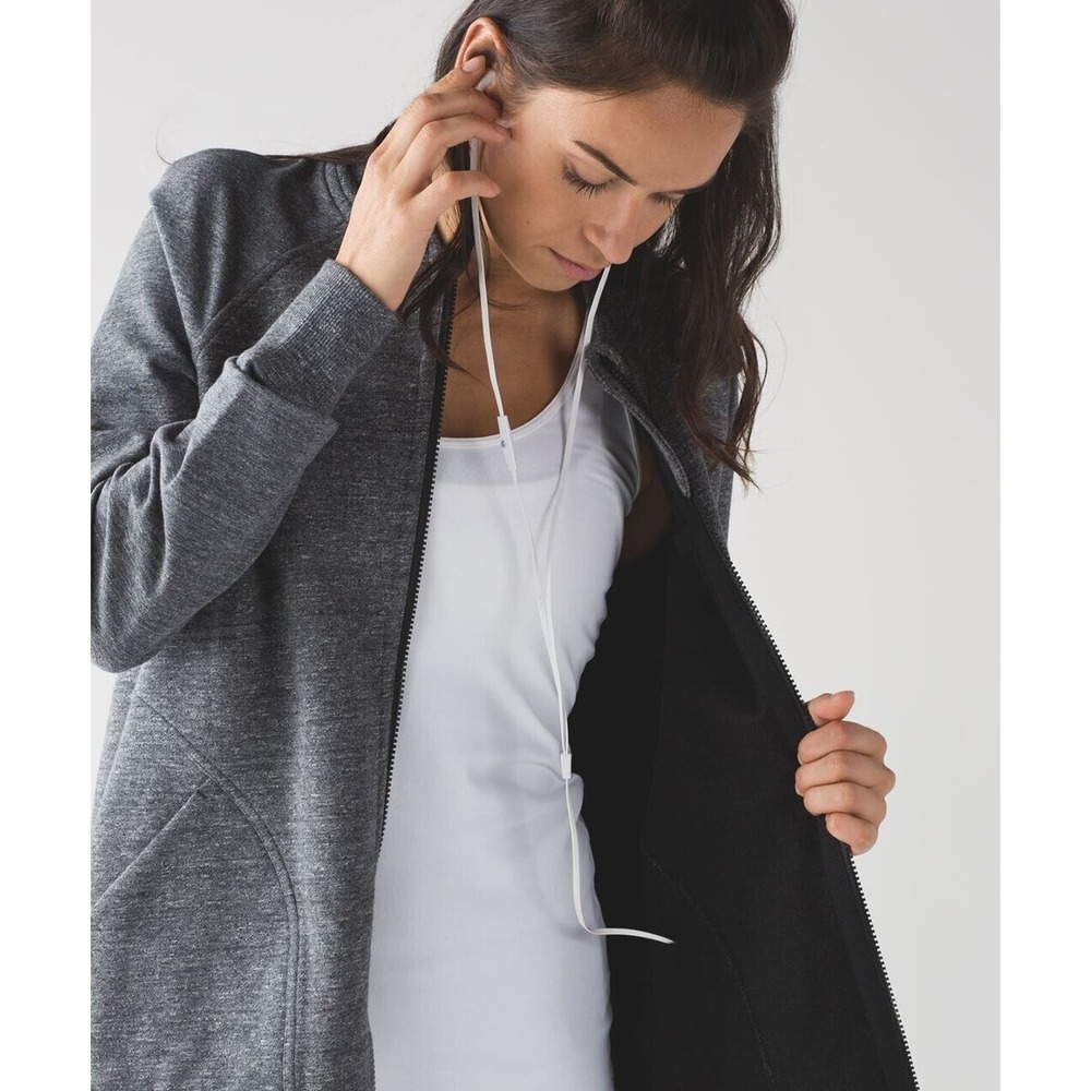 Lululemon Pleat To Street Bomber Jacket Heathered Gray Women's Size 10 H11148 - Picture 5 of 16